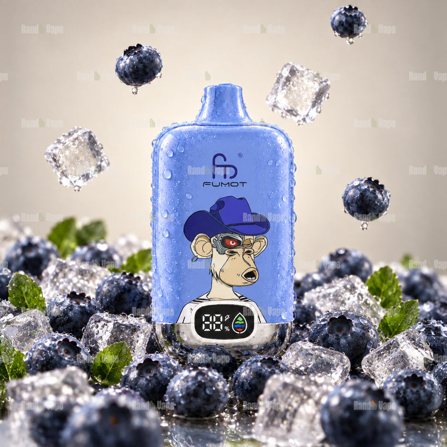 Fumot Digital Box 12000 Blueberry On Ice Einweg Vape mit 12000 Zügen und Display