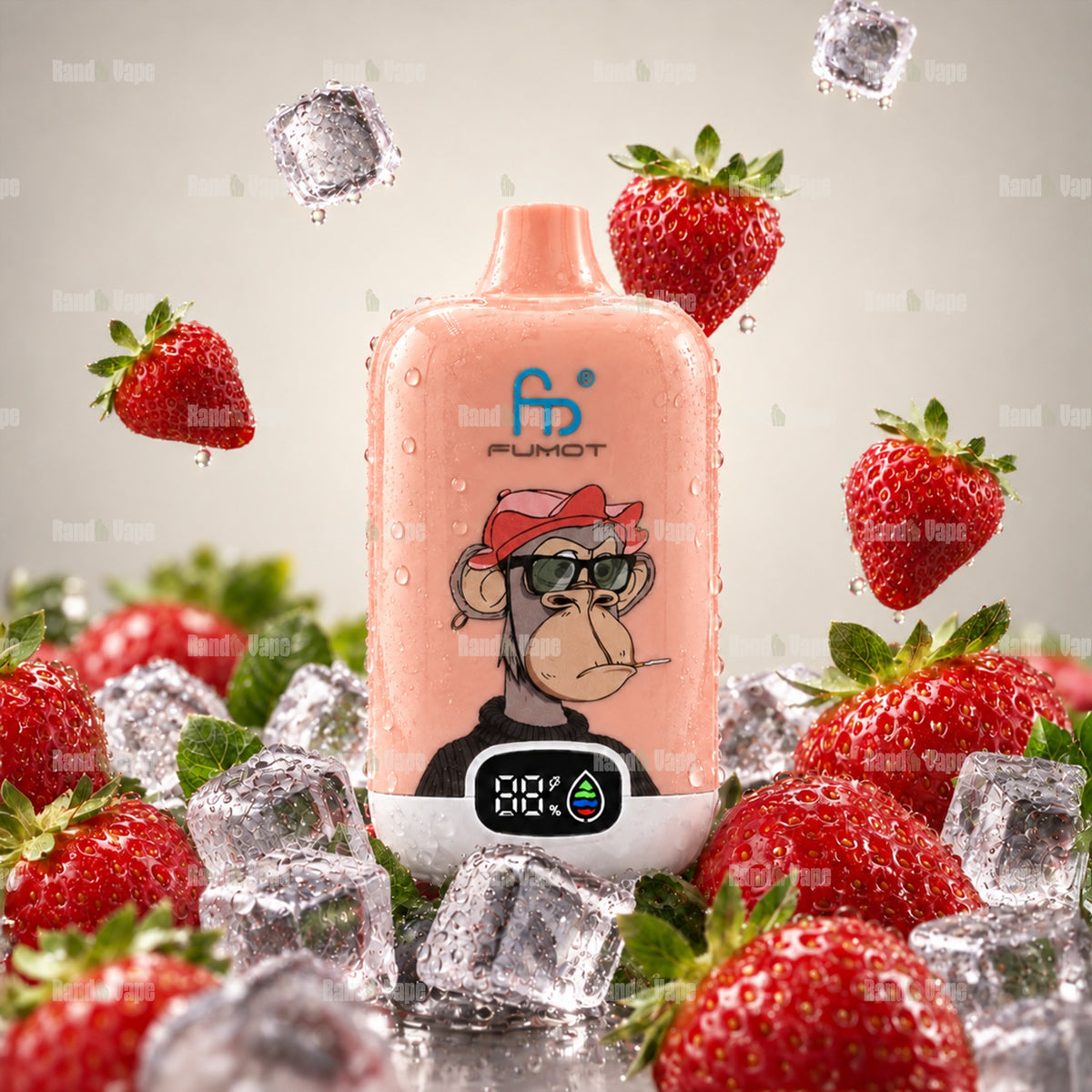 Fumot Digital Box 12000 Strawberry Ice Einweg Vape mit 12000 Zügen und Display