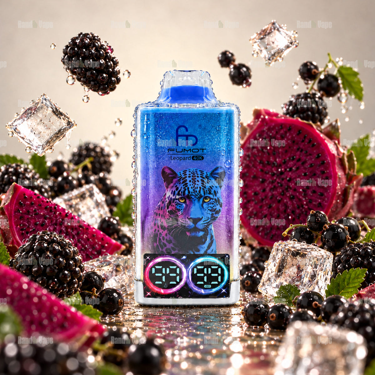 Fumot Leopard 40K Black Dragon Ice Einweg Vape mit 40000 Zügen und Display