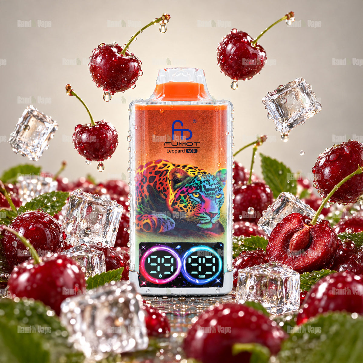 Fumot Leopard 40K Cherry Ice Einweg Vape mit 40000 Zügen und Display