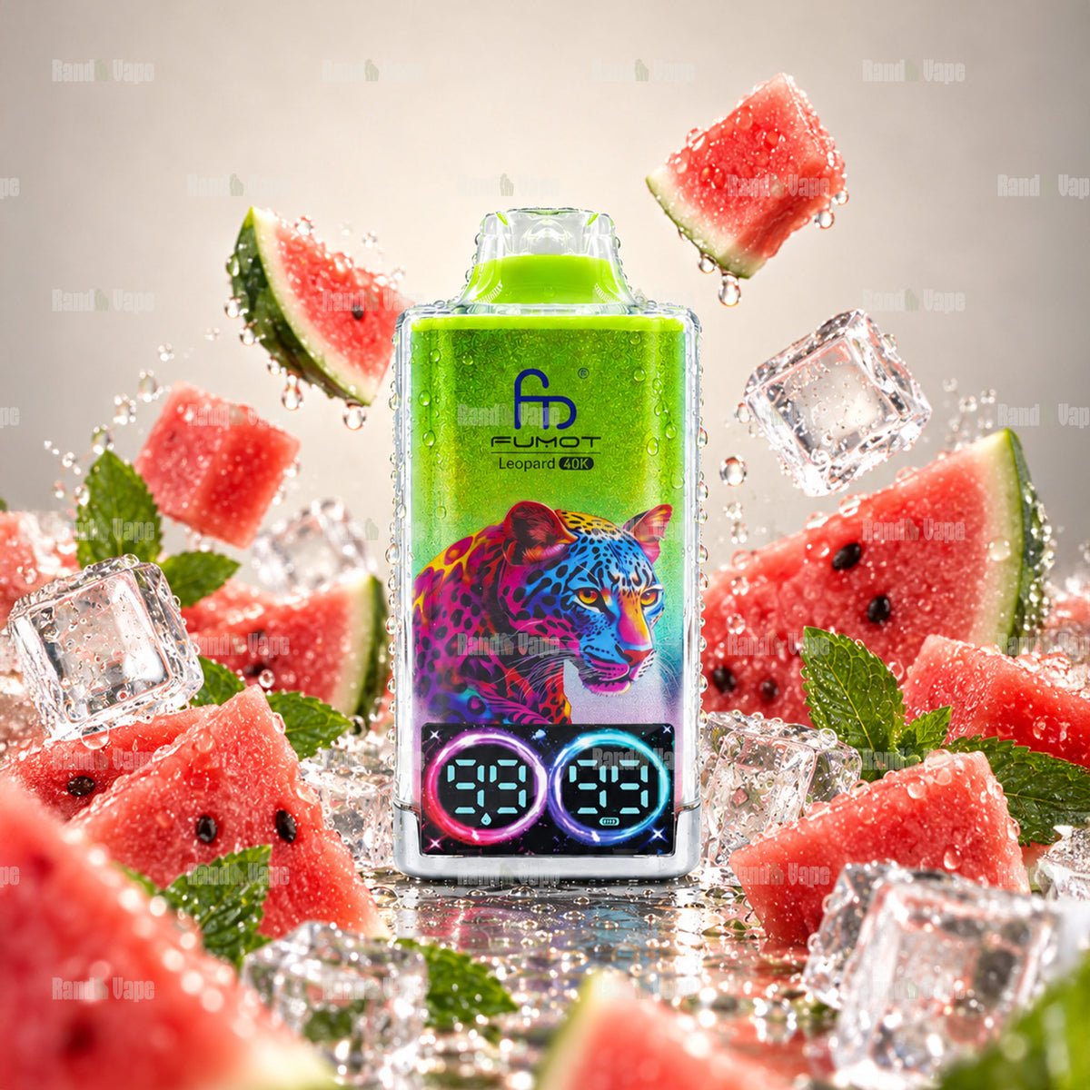 Fumot Leopard 40K Watermelon Ice Einweg Vape mit 40000 Zügen und Display