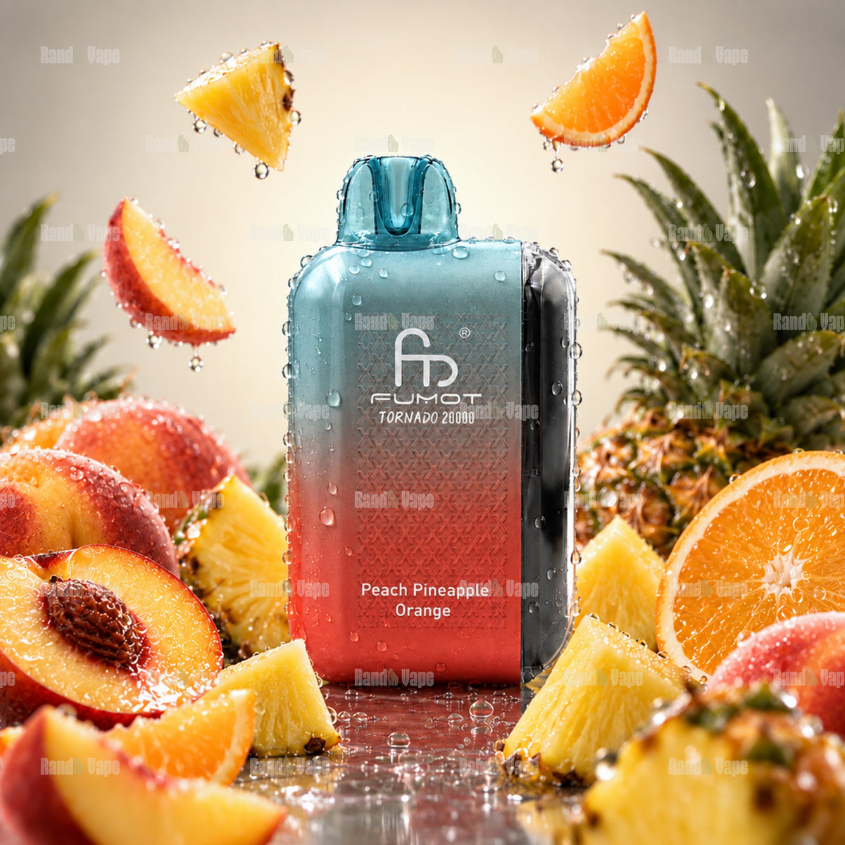 Fumot Tornado 20000 Peach Pineapple Orange Einweg Vape mit 20000 Zügen