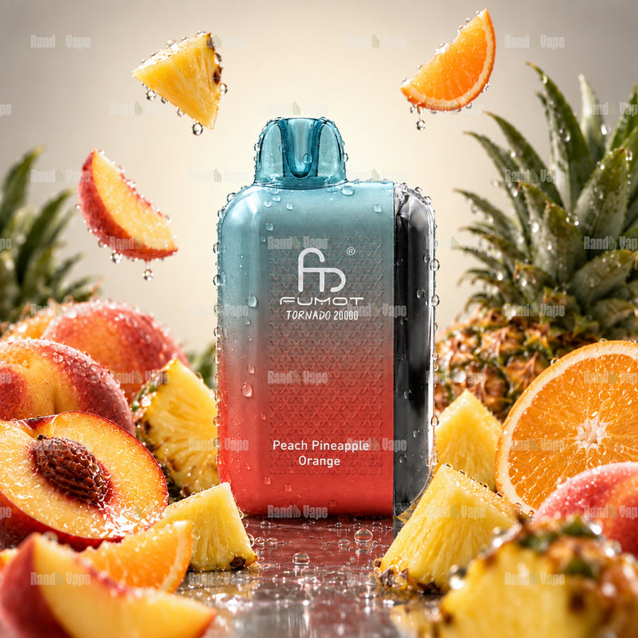 Fumot Tornado 20000 Peach Pineapple Orange Einweg Vape mit 20000 Zügen