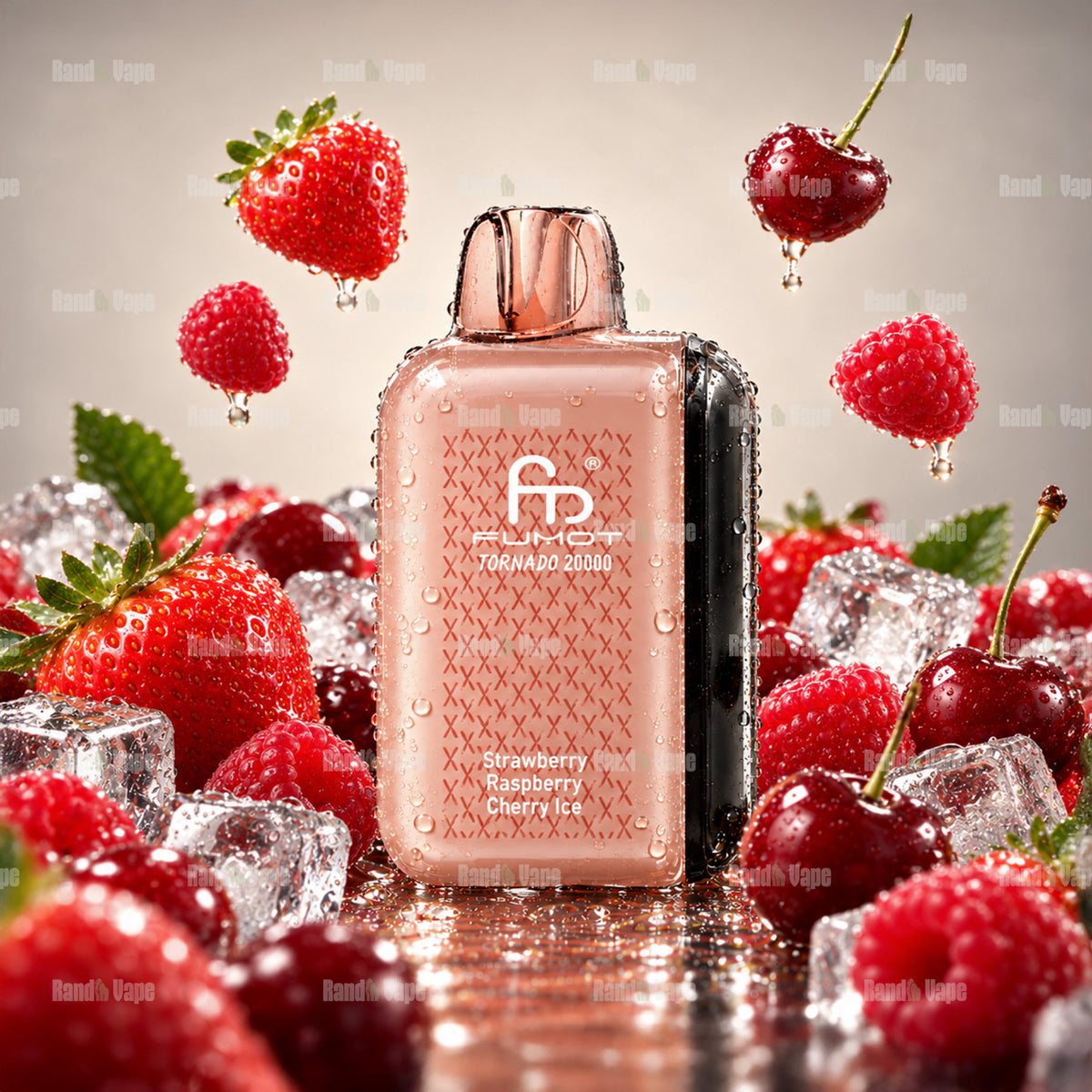 Fumot Tornado 20000 Strawberry Raspberry Cherry Ice Einweg Vape mit 20000 Zügen