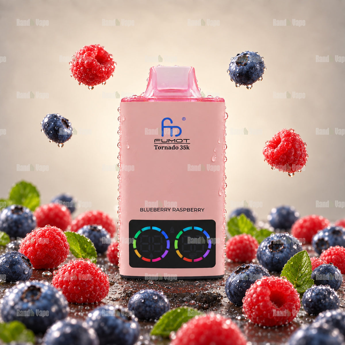 Fumot Tornado 35K Blueberry Raspberry Einweg Vape mit 35000 Zügen und Display