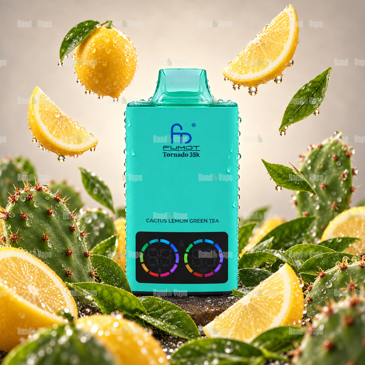Fumot Tornado 35K Cactus Lemon Green Tea Einweg Vape mit 35000 Zügen und Display