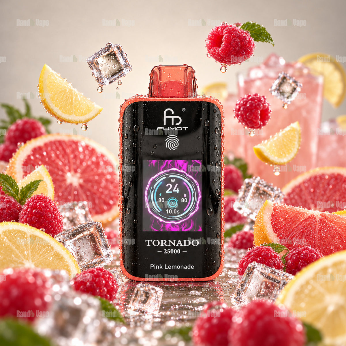 RandM Tornado 25000 Pink Lemonade Einweg Vape mit 25000 Zügen und Farbdisplay