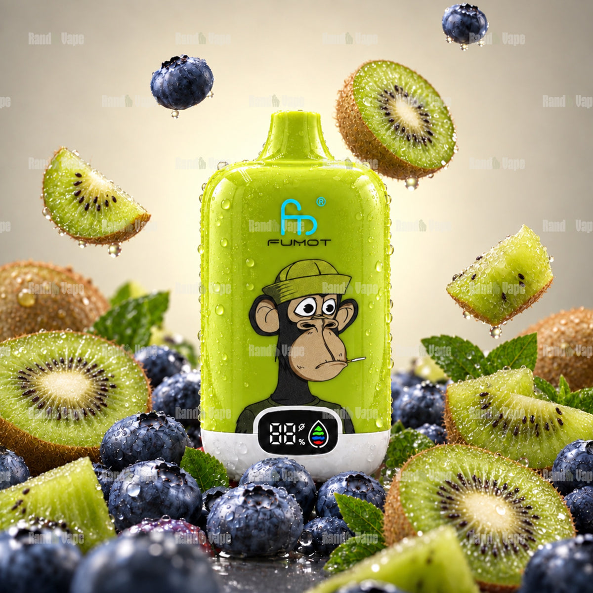 Fumot Digital Box 12000 Blueberry Kiwi Einweg Vape mit 12000 Zügen und Display