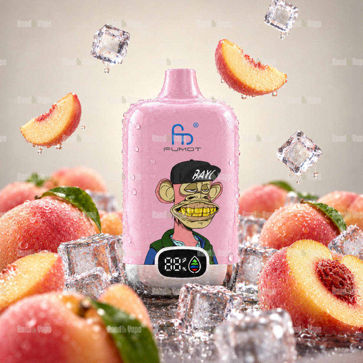 Fumot Digital Box 12000 Peach Ice Einweg Vape mit 12000 Zügen und Display