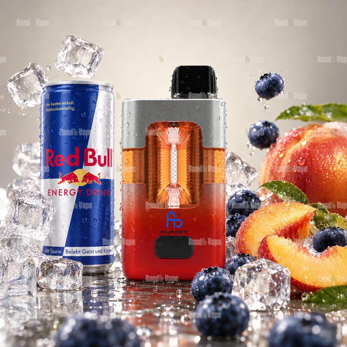 Fumot Eco 2in1 50000 Redbull Ice und Blueberry Peach Ice Einweg Vape mit 50000 Zügen