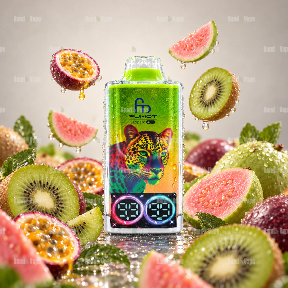 Fumot Leopard 40K Kiwi Passion Fruit Guava Einweg Vape mit 40000 Zügen und Display