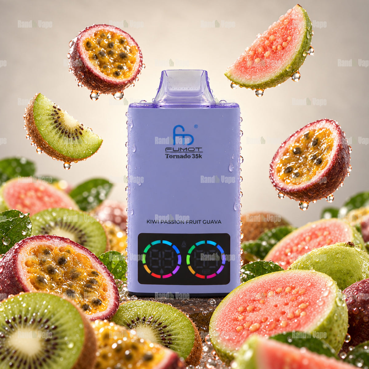 Fumot Tornado 35K Kiwi Passion Fruit Guava Einweg Vape mit 35000 Zügen und Display