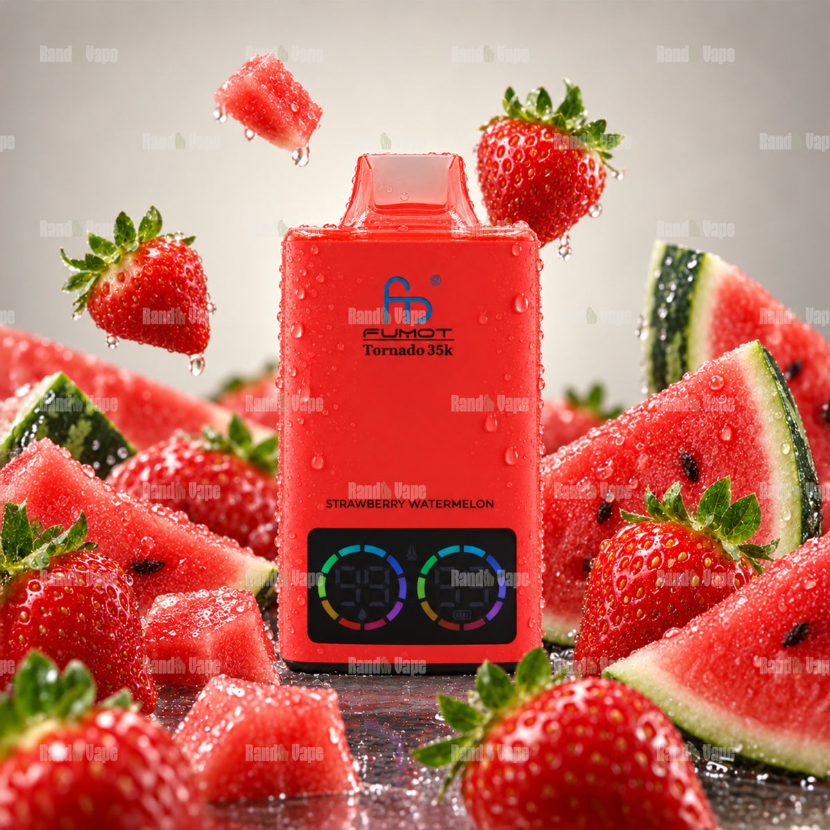 Fumot Tornado 35K Strawberry Watermelon Einweg Vape mit 35000 Zügen und Display