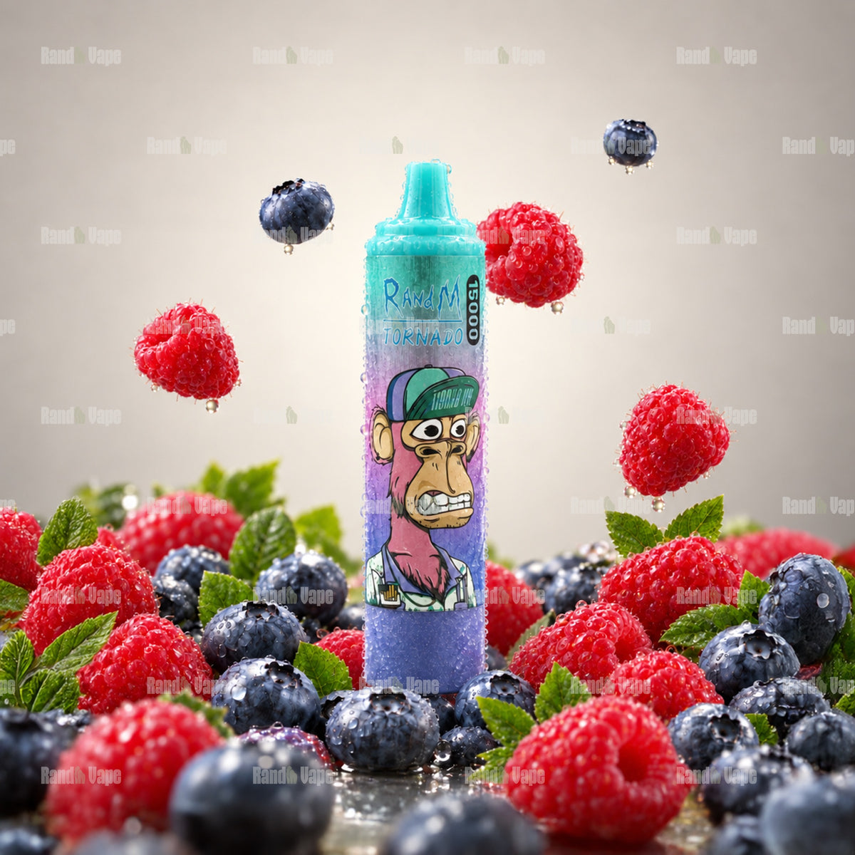 RandM Tornado 15000 Blueberry Raspberry Einweg Vape mit 15000 Zügen