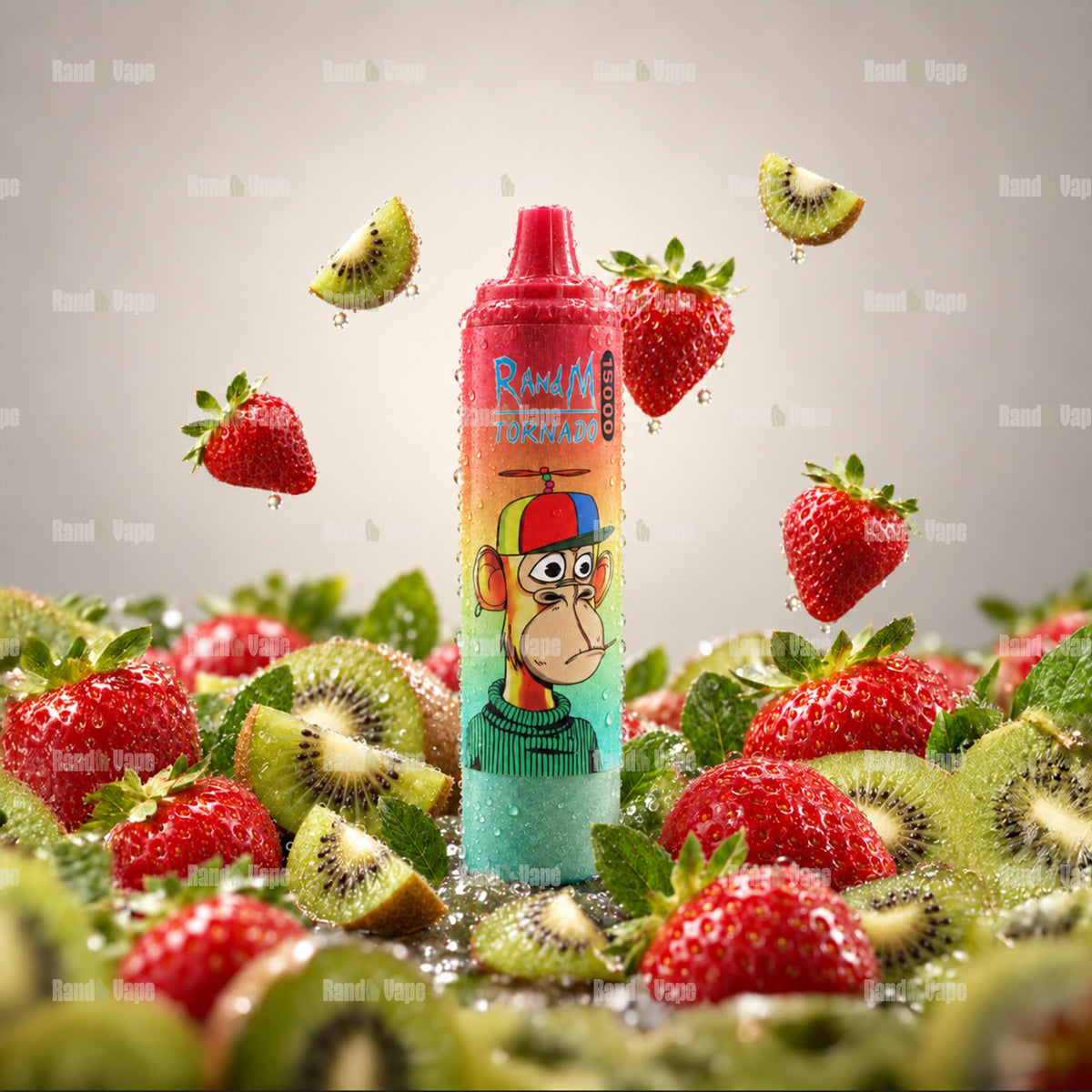 RandM Tornado 15000 Strawberry Kiwi Einweg Vape mit 15000 Zügen