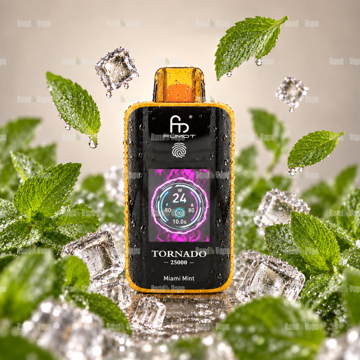RandM Tornado 25000 Miami Mint Einweg Vape mit 25000 Zügen und Farbdisplay