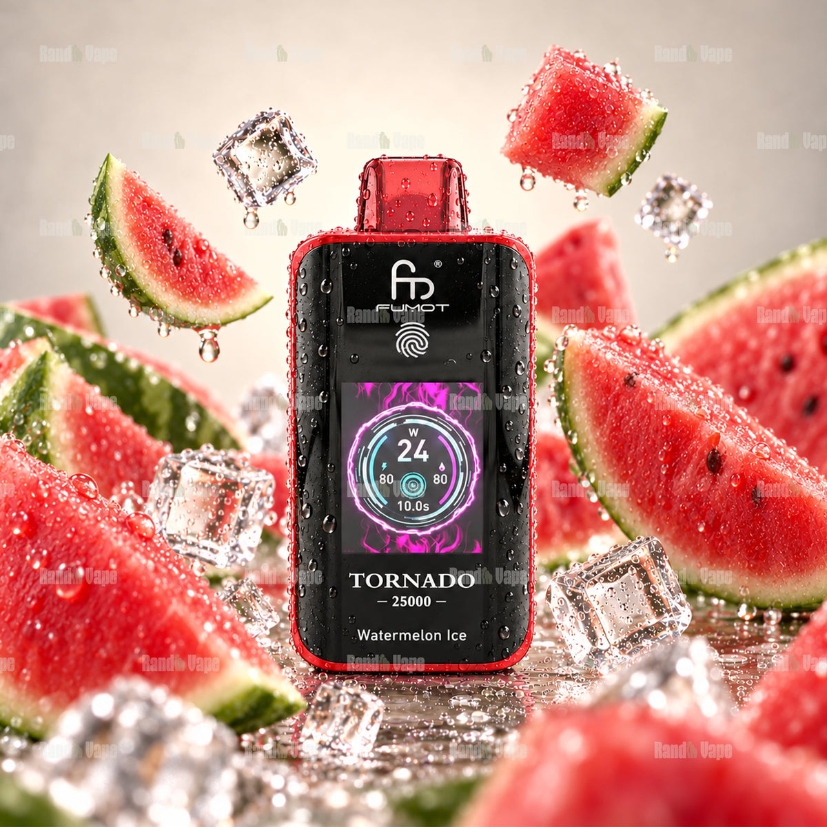 RandM Tornado 25000 Watermelon Ice Einweg Vape mit 25000 Zügen und Farbdisplay